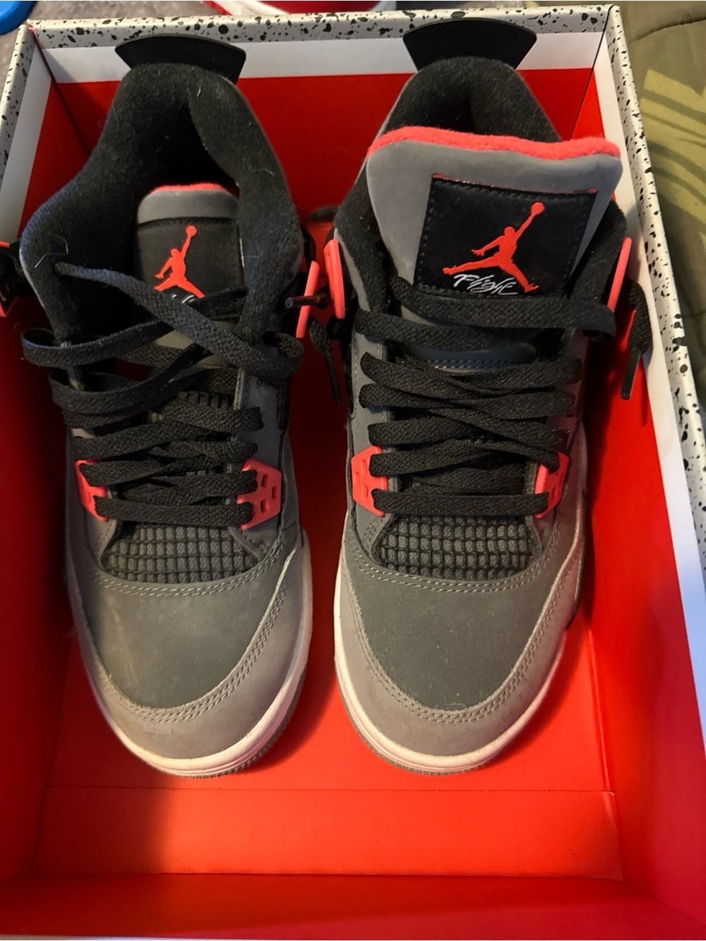 Nike Air Jordan 4 Retro Gray/Red Men's Sneakers